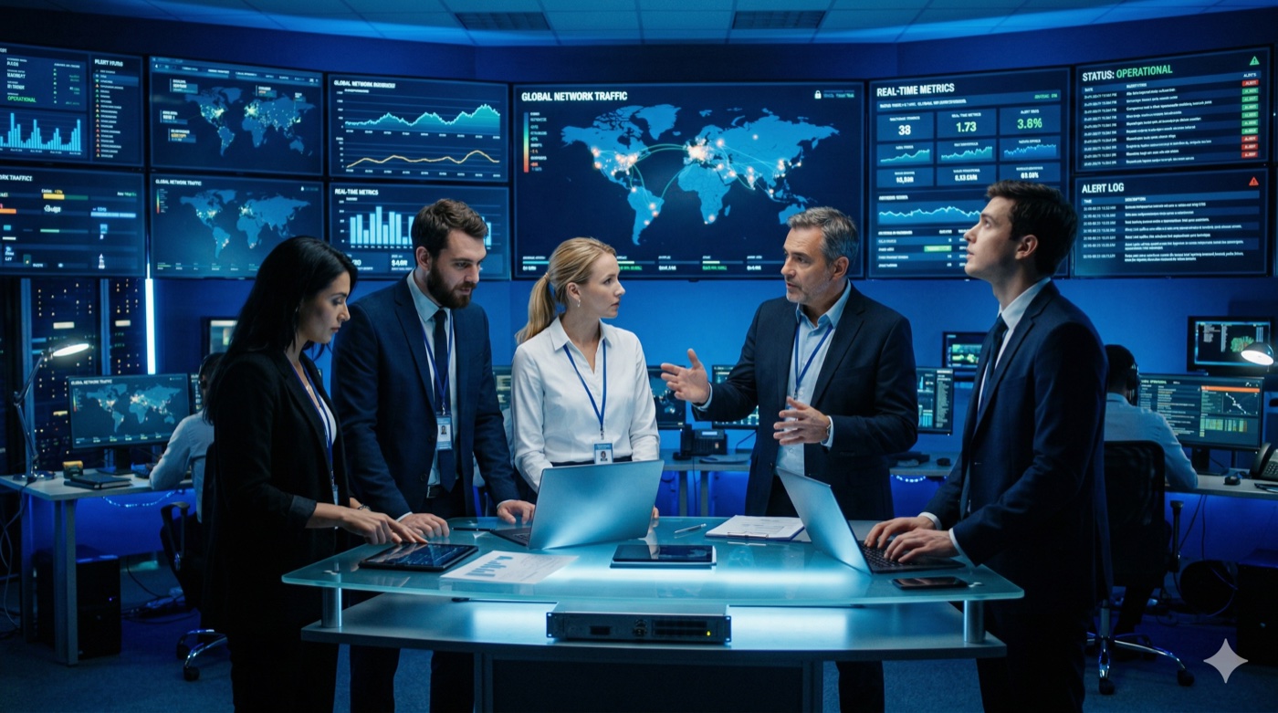 Equipo RTN en sala de operaciones tecnológica